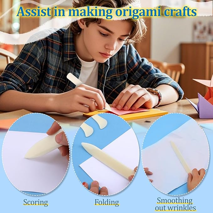 9 PCS Bone Folder and Scoring Tool Plastic Paper Folding Tool Bone Origami - Image 3