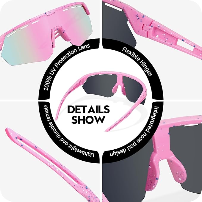 Youth Sports Sunglasses for Boys Girls Age 3-10, Lightweight Frame Kids Baseball Softball Cycling Sunglasses