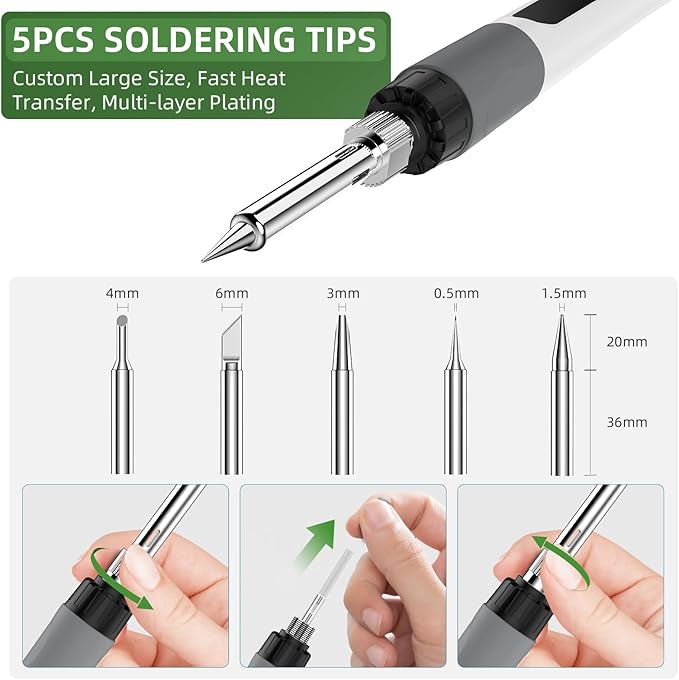 Soldering Iron Kit, 190W Soldering Gun, 110V LED Solder Kit - Image 6
