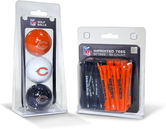 Team Golf NFL Kansas City Chiefs 3 Golf Balls and 50 Golf Tees Logo Imprinted Golf Balls (3 Count) & 2-3/4" Regulation Golf Tees (50 Count), Multi Colored