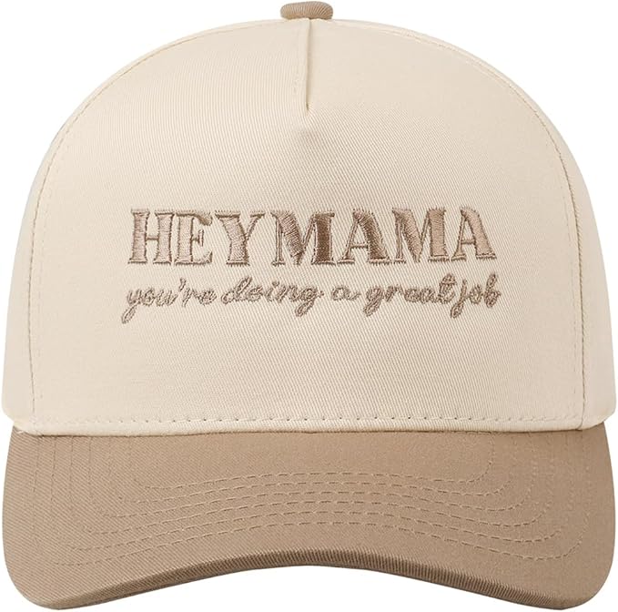 MIRMARU Two-Tone Vintage Canvas Trucker Hats for Men & Women, Adjustable Size Baseball Caps with Trendy Embroidered Design