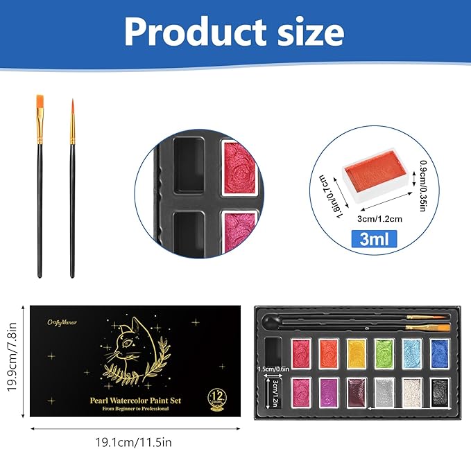 Mini Glitter Watercolor Paint Set - Image 2