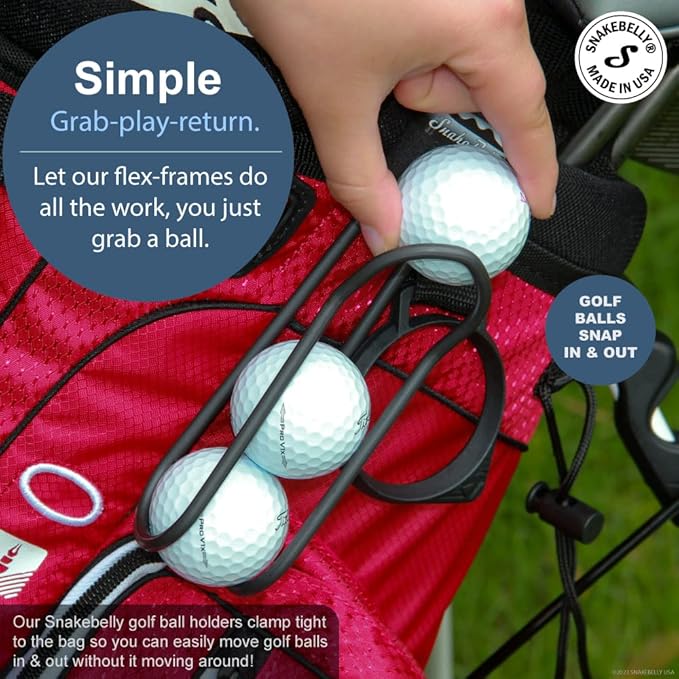 SnakeBelly Golf Ball Holder with Quick-Draw Release (3-Ball, Aluminum, 1)
