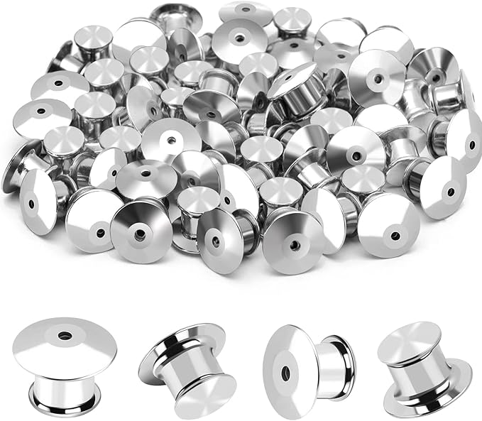 100PCS Metal Pin Backing for Brooch Enamel Lapel Pin Lock Keeper Clasp by NANMOTUE