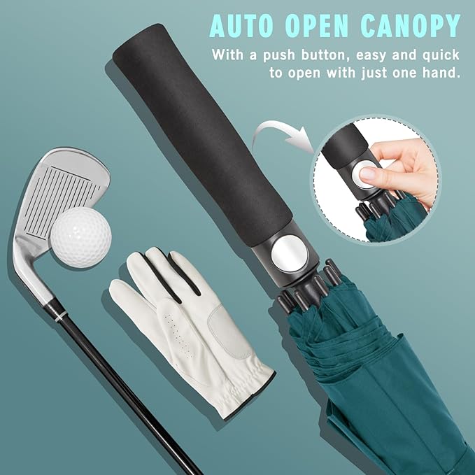 ZOMAKE Golf Umbrella Windproof, Extra Large Oversized Heavy Duty Double Canopy for Rain, Sports Games & Push Cart(51/54/62/68/72Inch)