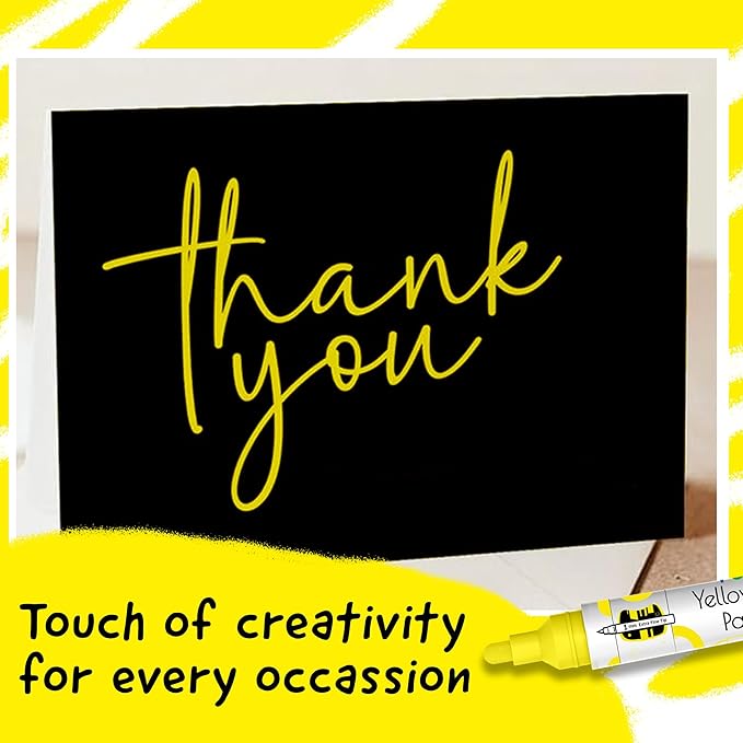 4 Dual Tip Yellow Paint Pen Metallic - Image 5