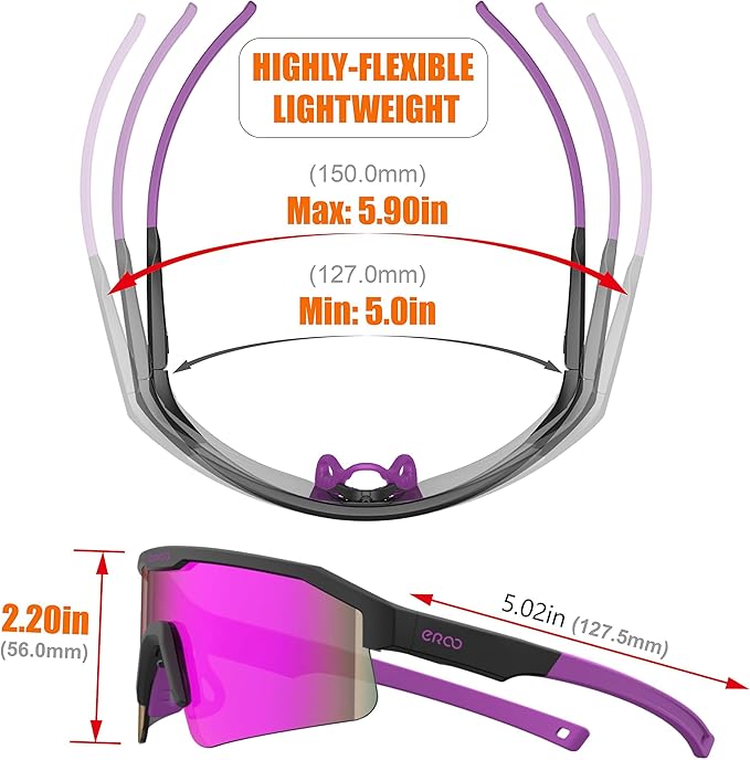Eazyrun Kids Polarized Sports Sunglasses for Age 8-12 Youth Baseball Softball Cycling Glasses UV Protection for Boy Girl
