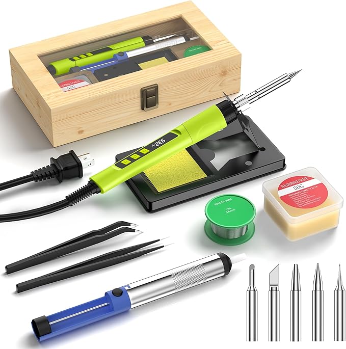 Soldering Iron Kit, 190W Soldering Gun, 110V LED Solder Kit by Crtsweker