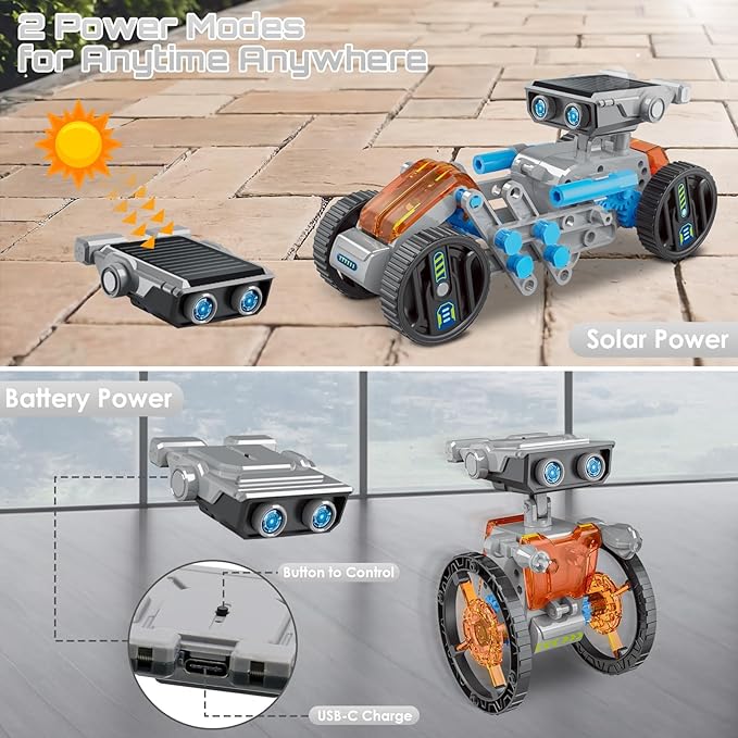 12-in-1 Solar Robot Kit for Kids 8-12, STEM Educational Building Toys - Image 2