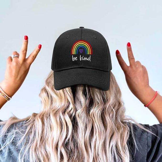 Gay Pride Rainbow Trucker Hat for Men and Women LGBT Embroidered Adjustable Washable LGBTQ Baseball Cap Gifts