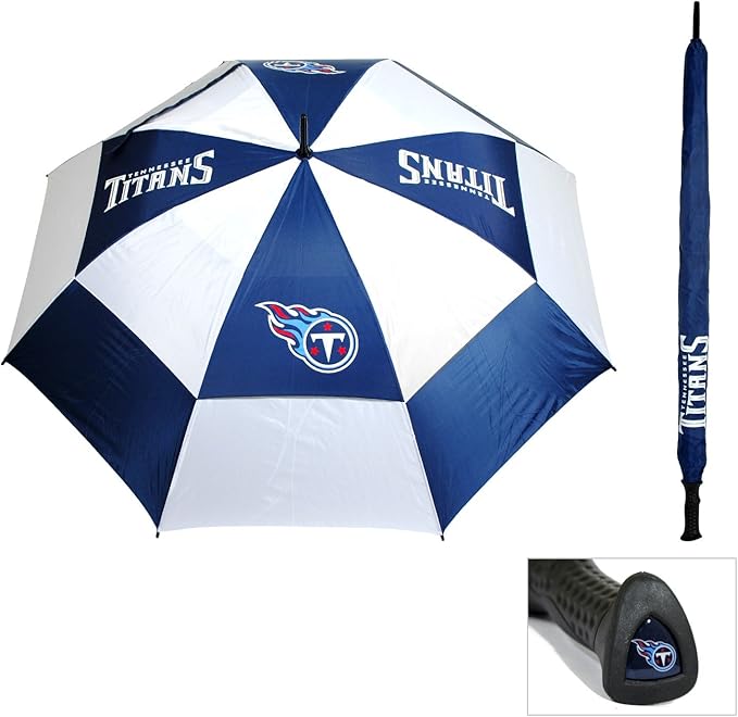 Team Golf NFL San Francisco 49ers Golf Umbrella 62" Golf Umbrella with Protective Sheath, Double Canopy Wind Protection Design, Auto Open Button