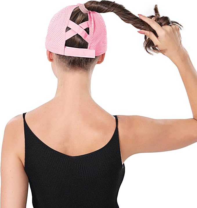 ZTL Women's High Ponytail Baseball Cap Performance Running Hat Quick Dry Mesh Sports Cap Unstructured Dad Trucker Hats