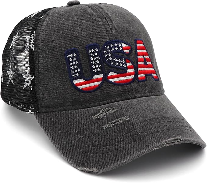 4th of July Hat 250 Anniversary USA Hat American Flag Trucker hat for Women Men Fourth of July Patriotic Eagles Hat