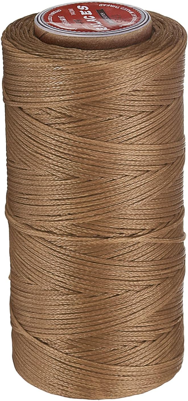 uxcell Flat Leather Sewing Waxed Thread, 140m / 153 Yards Polyester Wax String by uxcell