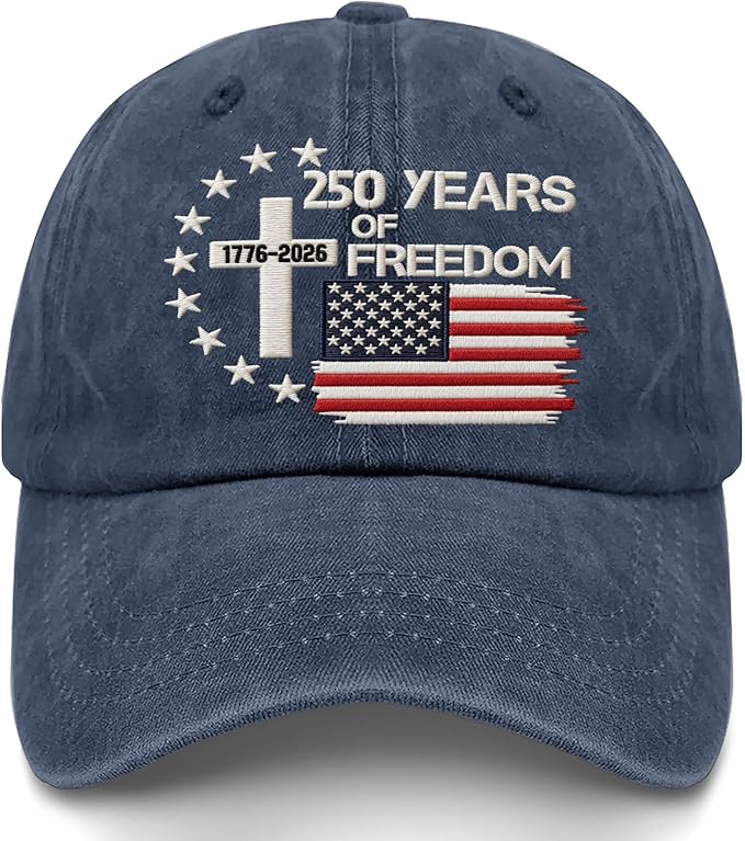 US 250th Anniversary Hat, Patriotic Embroidered Cap, 1776-2026 Freedom Celebration, 250 Years American History Gift Patriots