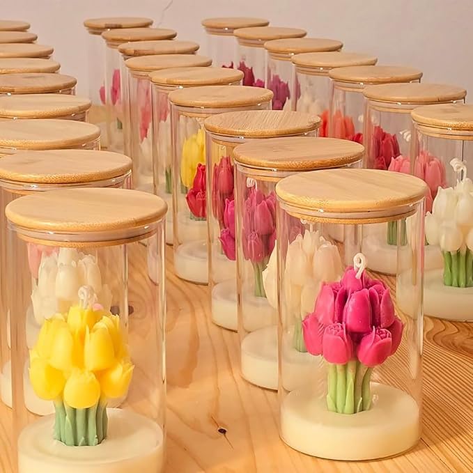 JDH Flower Silicone Mold, Tulip Bouquet Silicone Candle Molds, 3D Flower Resin - Image 7
