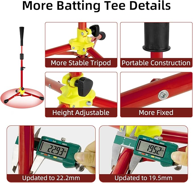 23.5 to 39.76 Inches Baseball Tee for Kids, Batting Tees for Baseball with Carry Bag, Portable Stable Tanner Tee, Baseball Training Equipment Aged 5-12, Softball Tee for Batting and Hitting
