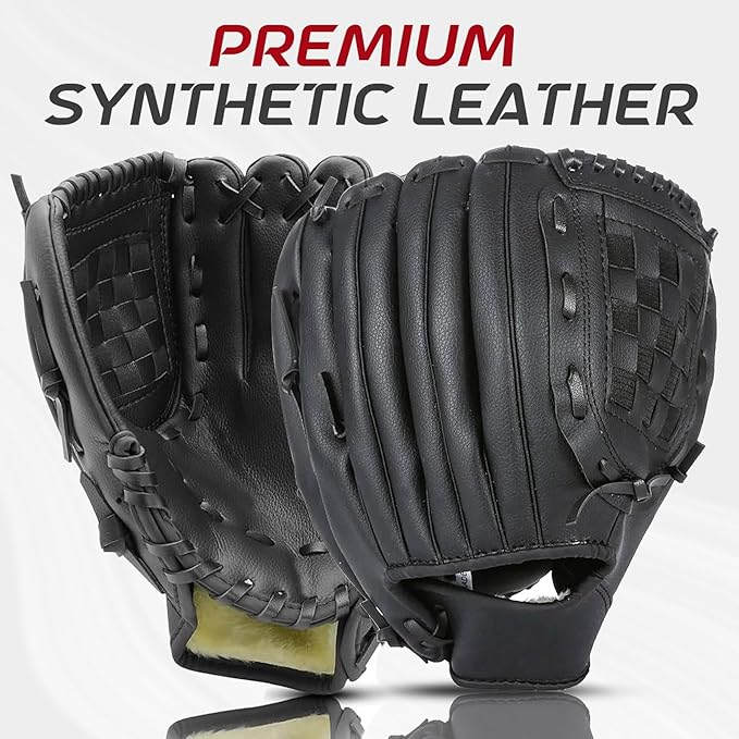 Baseball Glove + Ball Sets, Softball Glove, Baseball Mitt, 10.5''-12.5'' for Youth/Adult Training and Beginner Play, Synthetic Leather Softball Mitt