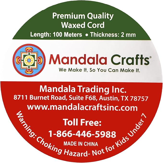 Mandala Crafts 2mm 109 Yards Gray Cotton Waxed Cord - Image 3