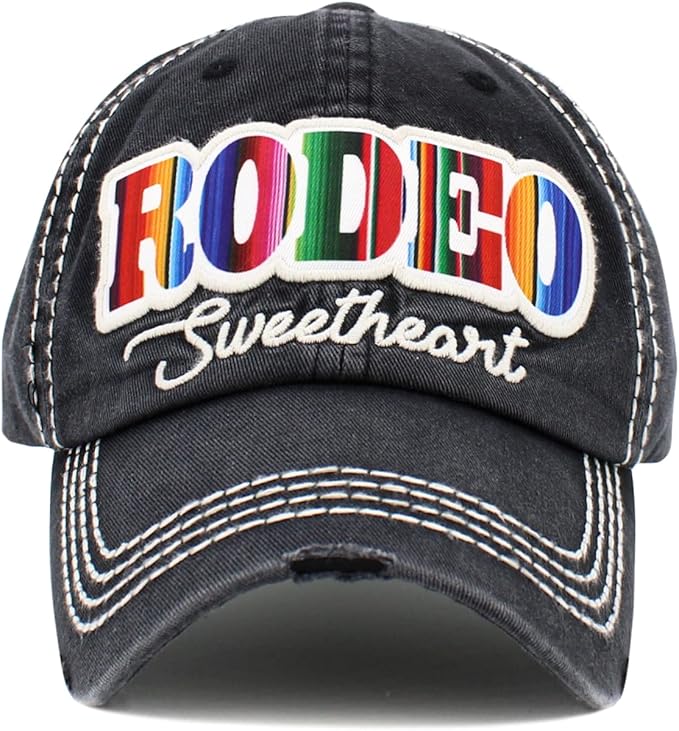 Funky Junque Distressed Vintage Baseball Cap - Embroidered Patch Women's Hat - Holiday, Lifestyle & Patriotic Designs
