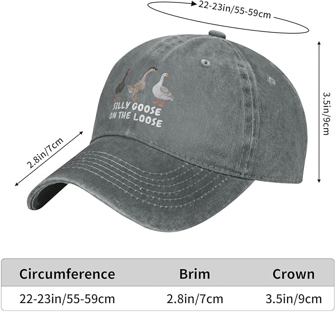 Funny Goose Hat Silly Goose On The Loose Hat Men Baseball Hats Funny Cap