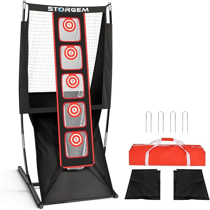 Storgem Golf Net, Golf Chipping Net,Target Training Chip Aids for Precision & Distance,with 5 Distinct Target Heights Challenge and Automatic Ball Return,Improve Your Short Game