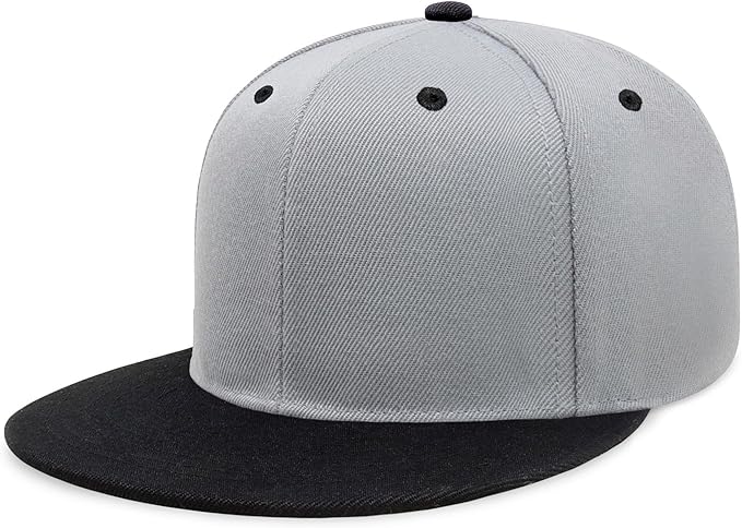 CHOK.LIDS Flat Bill Visor Classic Snapback Hat Blank Adjustable Brim High Top End Trendy Color Style Plain Tone Baseball Cap