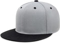 CHOK.LIDS Flat Bill Visor Classic Snapback Hat Blank Adjustable Brim High Top End Trendy Color Style Plain Tone Baseball Cap