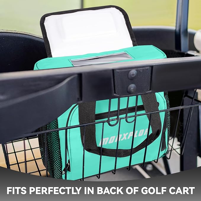 MORXPLOR Golf Cart Cooler with Magnetic Lid 12-Can Insulated Soft Cooler Bag Collapsible for Golf Cart,Golf Accessories,Lunch Camping Cooler Insulated Lunch Bag with Adjustable Shoulder Strap