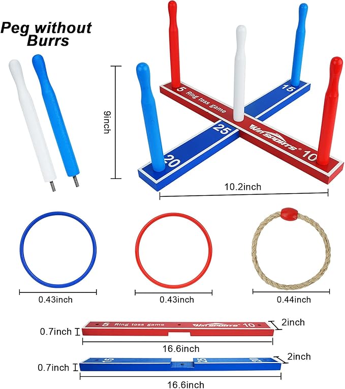 Premium Wooden Ring Toss Game Set - Image 2