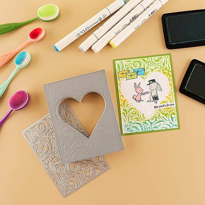BAOFALI 6 Pcs Heart Cut Stamping Foam Grey Moldable Foam Stamps Plastic Dry - Image 8