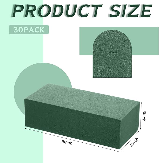 Marsui 30Pcs Floral Foam Blocks Dry and Wet Florist Foam Brick Flower - Image 2