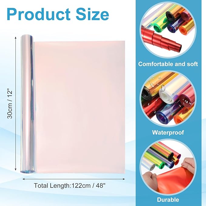 MECCANIXITY Holographic Clear PVC Vinyl Film Holographic PVC Fabric Waterproof - Image 2
