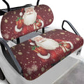 Bulopur Christmas Santa Claus Golf Cart Seat Towel Covers for Front Seats, Xmas Club Car Golf Cart Seat Covers Universal Accessories for Golfcart Cushion Blanket