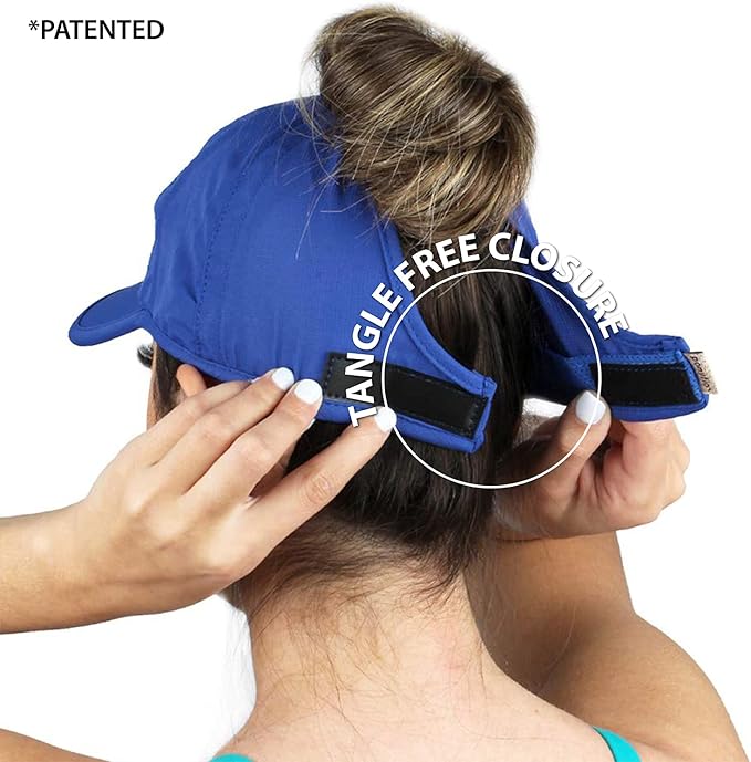 Ponyflo Women’s Ponytail Baseball Cap, Patented Active Feather-Light Hat with Open Back