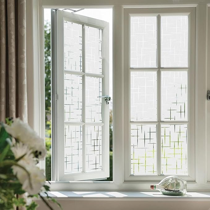 Finnez Frosted Window Film Non-Adhesive, Frosting Privacy Film - Image 6