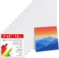 SIMETUFY 5x5 inch 12 Pack Mini Canvas Boards Primed Acid Free Mini Canvas Panels by Simetufy