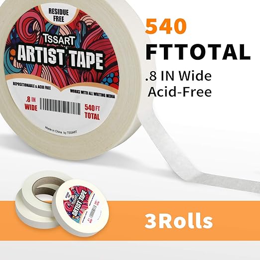 3 Pack White Artist Tape - Image 2