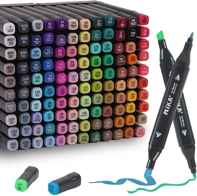 120 Colors Alcohol Markers Set, Dual Tips Blender Art Markers by MakeYouFallinLovewithArtLife