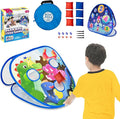 2 in-1 Dinosaur and Spaceship-Themed 27-inch Bean Bag Toss Game Set by GripKids-OutdoorGameToy
