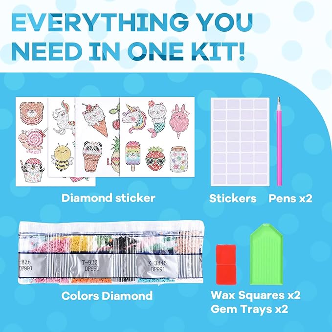 Cymbana 5D Painting Diamond Stickers Kits 25 Pcs Diamonds Dots Arts and Crafts - Image 5