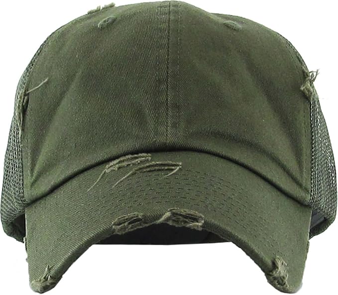 Funky Junque Trucker Hat for Women – Distressed Low Profile Western Camo Baseball Cap with Mesh, Trendy and Adjustable Fit