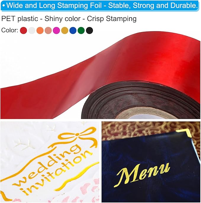 PATIKIL 1.6"x400Ft Hot Stamping Foil Paper, Heat Transfer Hot Stamping Paper - Image 3