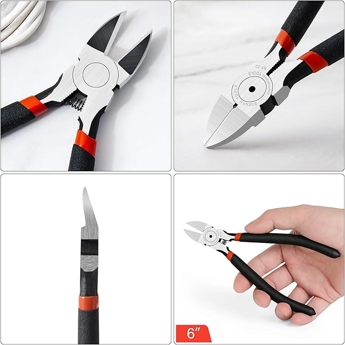 BOENFU Wire Cutters Heavy Duty 5 Pack Side Cutters 6 Inches Wire Snips Flush - Image 6