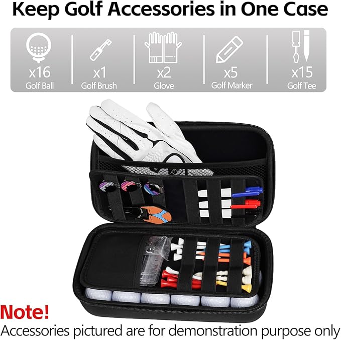 Craftsman Golf Glove Holder Case with Glove Shaper Portable Golf Accessories Organizer for Tees,Balls,Divot Tools,Ball Marker Golf Bag Accessories Golf Gift for Men/Women