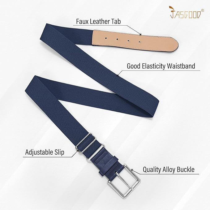 JASGOOD 2 Pack Baseball Socks and Belt Combo Set Softball Socks and Belts Elastic Waist Belt for Youth and Adult Boys