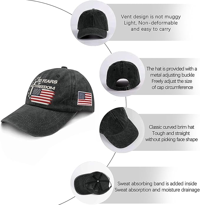 US 250th Anniversary Hat, Patriotic Embroidered Cap, 1776-2026 Freedom Celebration, 250 Years American History Gift Patriots