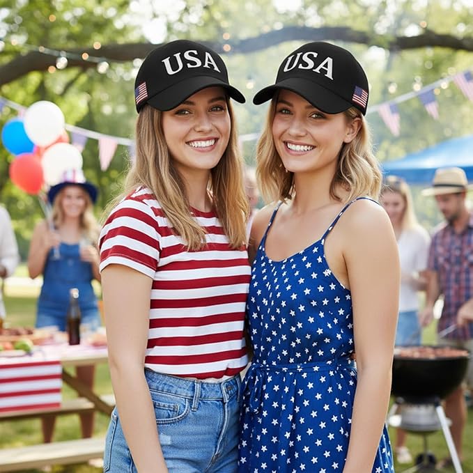 USA Flag Baseball Cap American Patriotic Trucker Hat Father Dad Mother Mom Adjustable Sportswear Hat for Men Women Adults