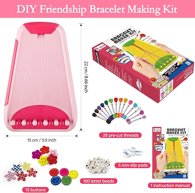 Friendship Bracelet Making Kit for Girls, Arts and Crafts Bracelets String - Image 4