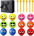MiniInflat 19 Pcs Funny Golf Balls Set for Kids Adults Includes 12 Emoticon Practice Balls 6 Tees and Gift Box Novelty Golf Accessories for Men Women Birthday